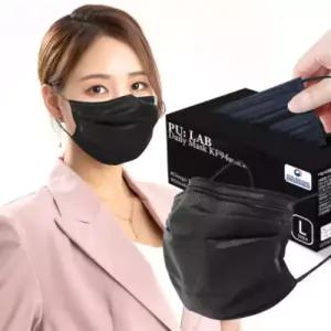 퓨랩 숨쉬기편한 덴탈형 KF94 마스크 블랙 국내생산100매입