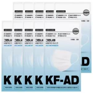 국내생산 그린나래 KF-AD 100매 10매입 포장 일회용 비말차단 덴탈마스크