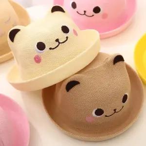 고퀄리티   유아 페도라 준캡 봄 귀여운모자 부끄럼 자외선차단 어린이 가을 여름 아동 밀짚모자