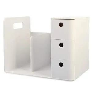 [하프클럽/셀러허브]리템 콤보 책꽂이 화이트 연필꽂이 3단서랍