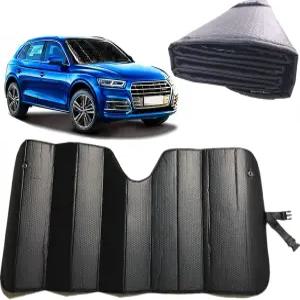 자동 윈드실드 자외선 차단 및 열 반사기 58인치 x 27.5인치(블랙)를 위한 GWUSKDT 자동차 선 그늘