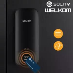 웰콤 WR-215 카드키4개 비밀번호 즉시잠김 마스터번호 스마트 현관문 디지털 도어락 보조키 현관 번호키 교