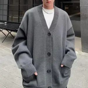 3컬러 박시핏 가디건 포켓 IS-JK63 버튼 와이드 남성