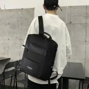 [옷자락]남자 멀티포켓 스퀘어 캠퍼스룩 블랙 여자 백팩