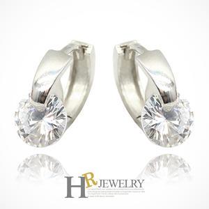실버92.5 은귀걸이 깜찍_예쁜(HR)실버 원큐빅 원터치 귀걸이(NO.32926)