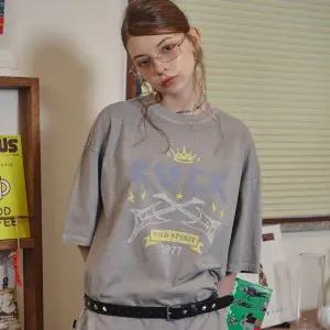 락크라운 피그먼트 반팔티 고스트그레이