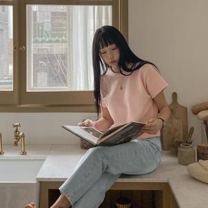 [7컬러/데일리템] 질좋은 세미크롭 반팔티