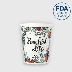친환경 종이컵 10온스 핫컵 플라워 1000개 1박스 /국내산