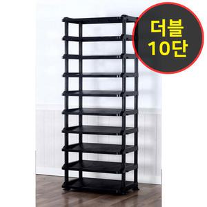 정품국산(더블 신발장 10단)신발정리대/현관/틈새수납장정리함(일반/지그재그/더블 종류다양)