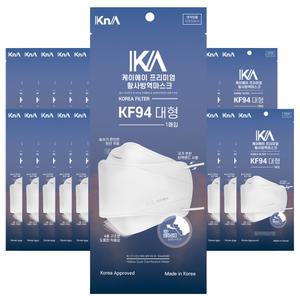 케이에이 대형 KF94x30매 식약처허가 1회용 비말차단 보건용 방역 황사마스크