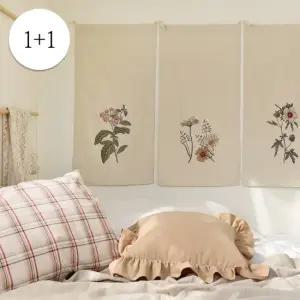 [1+1 2장] 내츄럴 야생화 린넨 가리개커튼 3style