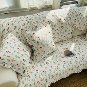 쇼니홈리빙 플라워 쇼파패드 소파 매트 덮개 방석 토퍼 2인용 3인용 4인용