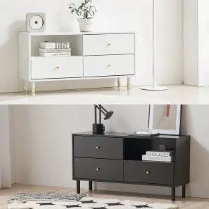 [바로방 가구]디디 3단 서랍 거실장 1000 tv다이 티비 선반 원룸 수납 모듈 미니장식장