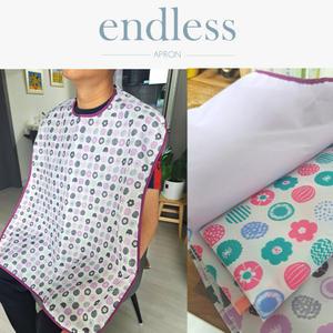 ENDLESS 에이프런 성인 어르신 방수턱받이 앞치마 벨크로형 요양원 환자 식사용