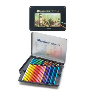 문화 넥스프로색연필 48색 / 유성 일반 색연필 틴케이스