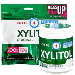 롯데 자일리톨 껌 오리지날 용기100g+리필115g,상쾌 시원 입가심