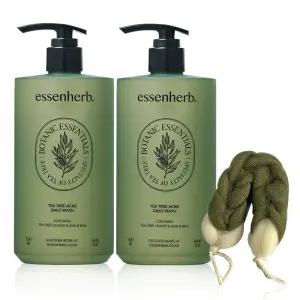 에센허브 티트리 아크네 데일리 바디워시 500ml+500ml/등드름 바디클렌저
