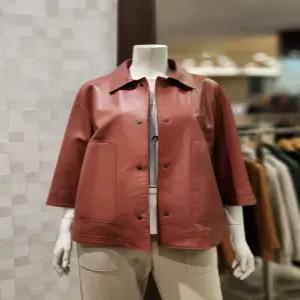 [벨라디터치] V9E1JK32 8부소매 루즈핏 가죽 재킷