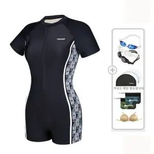 [레노마수영복](하남점)여성 하프 집업 반신수영복 RN-LS2E873-BK 5종SET