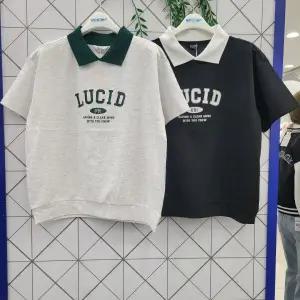 [에꼴리에]5부 레터링 맨투맨 카라티 24B5401_GN