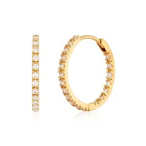 18K 카일리 쉐도우 큐빅 원터치 링 귀걸이 한쌍 MOE40316