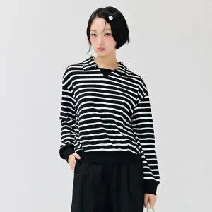 [하프클럽/체이스컬트]W 스트라이프 카라 맨투맨