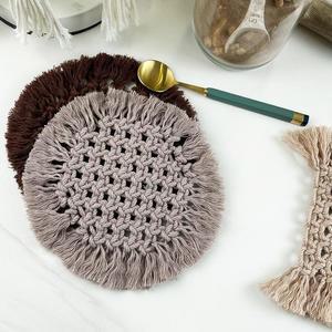 마크라메 티코스터 만들기 DIY 키트 원형/사각 손뜨개 컵받침  티매트