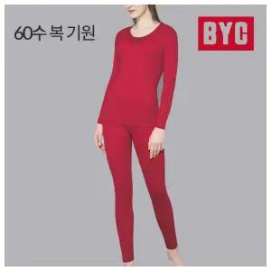 BYC 여성 60수 복기원 상하세트 선물용 빨간내복 DCS5082