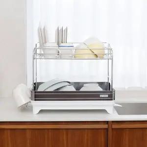 [스텐팩토리]스마트 물빠짐 설거지 식기건조대 2단