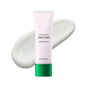 에버셀 유브이 멀티 디펜스 선크림 45ml 미백 수분 비타민 에센스 피부줄기세포화장품