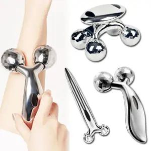 마사지 롤러 괄사 얼굴 림프 순환 손잡이 롤링 볼 종아리 바디 안마용품 3D 4D 미니