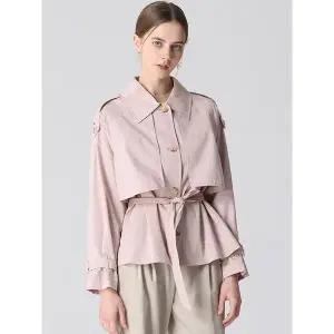 [리스트]밀키 코튼100 벨티드 숏 트렌치코트  택가격  358000원 _P389835594