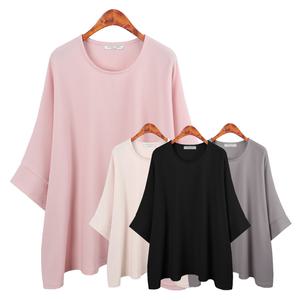 허밍퍼플 여성용 7790 CN 페리 루즈 박스 빅사이즈 편안한 착용감 라운드 티셔츠 미시 스타일 여성의류