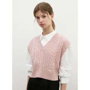 [롯데백화점]시스티나 케이블 레이스업 니트 베스트 -ASKVTP11020