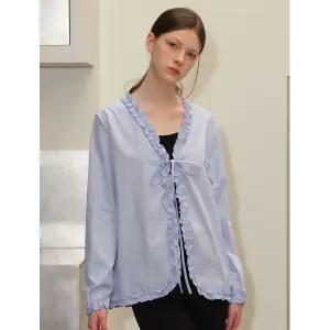 [BNX]페미닌 V라인 레이스 긴팔 셔츠 BX1BL002L0 _P389012654