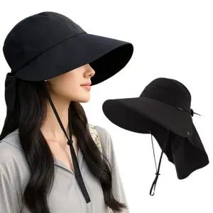롱챙 자외선차단 썬캡 여성여름모자 목 햇빛가리개모자