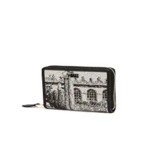 닥스 액세서리 24FW [GARDEN TOILE] 가든 뜨왈 블랙 소가죽 배색 지퍼 카드지갑 DCHO4F652BK