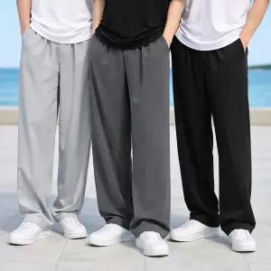 남성용~5XL까지 시원한 쿨 링클프리소재 구김없는 스판 편한 고무줄 밴딩 바지