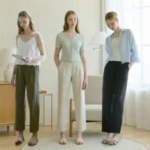 테이퍼드핏 시어서커 썸머 밴딩팬츠3종