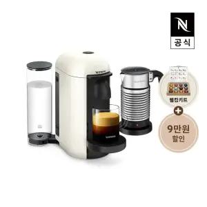 버츄오 플러스 캡슐 커피머신 화이트 + 에어로치노4