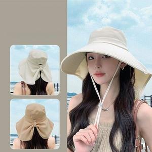 창 넓은 썬캡 여성 챙 넓은 여름 모자 ?빛 가리개 플랩 캡 휴양지 모자