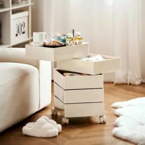 360도 회전 모던 사각 5단 이동식 트롤리 무빙 미드센추리 서랍 nm5d