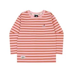 클럽 로고 롱 슬리브 스트라이프 티셔츠 RC 0002 핑크