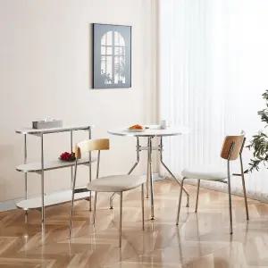 코지 크롬 체어 주방 홈카페 식탁 가죽 철제의자 2Type