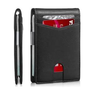 남자 슬림 반 지갑 머니 클립 카드 RFID 차단 택1/남성 지폐 명함 수납 보관 미니 홀더 주머니 포켓 지폐용