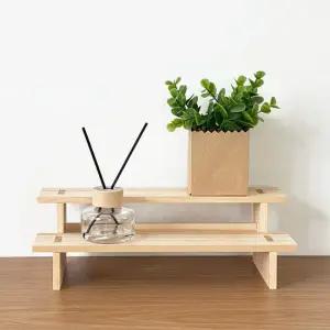 청년리빙 계단식 우드 미니 화분 받침대 - 2단