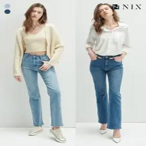 [닉스][NIX]여)지그재그 자수 부츠컷 데님팬츠(HNPSDDF503P)