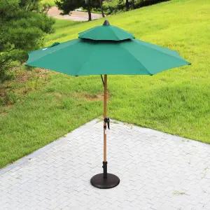 [공간미가구]라라 2500 파라솔 썬베이스 25KG 받침대 포함 야외 간이 그늘막 정원 카페 대형 폴딩