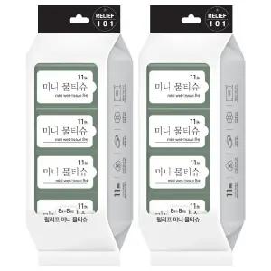 릴리프 휴대용 미니 포켓 물티슈 8매 16개입