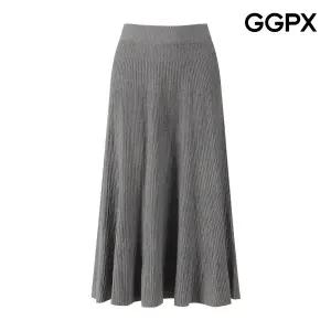 [GGPX] 무지 골지 니트 롱 스커트 (GP9SK040F)